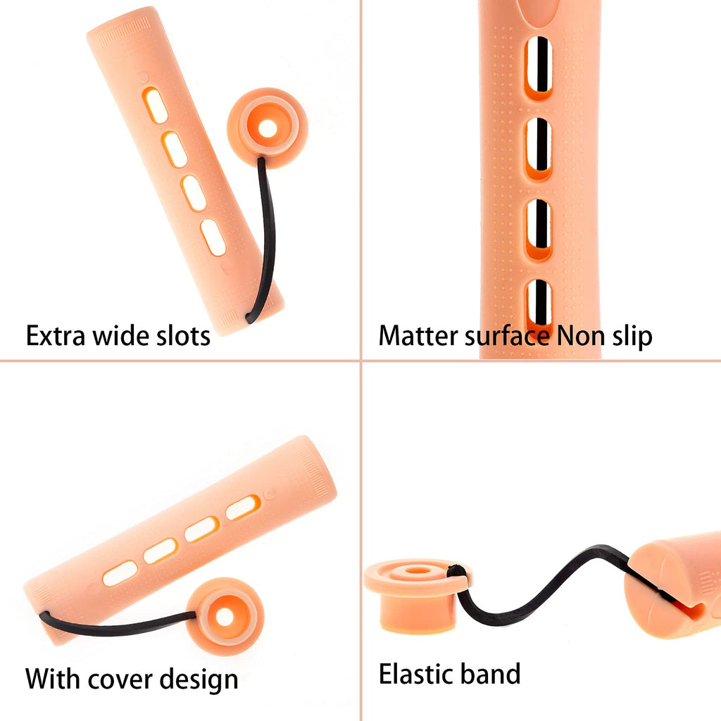 Perm Rods Large Hair Rollers for Natural Long Short Hair Styling Tool Hair Curlers Beige Color