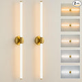 Glod Wall Sconces Set of 2 Hardwired, Dimmable 5CCT LED Bathroom Light Fixtures Over Mirror, 360° Full Lighting 39" Long Vanity Light Bar Modern Wall Sconce for Bathroom Bedroom Living Room