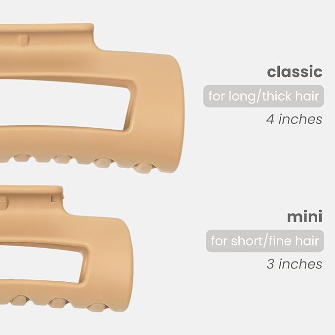 Mello Medium Hair Clip - Flexible Comfort Hair Claw for Women, Strong Hold for Thick & Thin Hair Styling, Durable Material, Matte Non-Slip Finish, Made in Korea, Patent Pending (Brown, Medium)