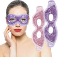 Ruzzut Cooling Gel Eye Mask with Eye Holes, 2 PCS Cold Eye Packs for Puffiness & Swelling, Reusable Hot Cold Compress Heat Ice Gel Pack, Purple and Pink