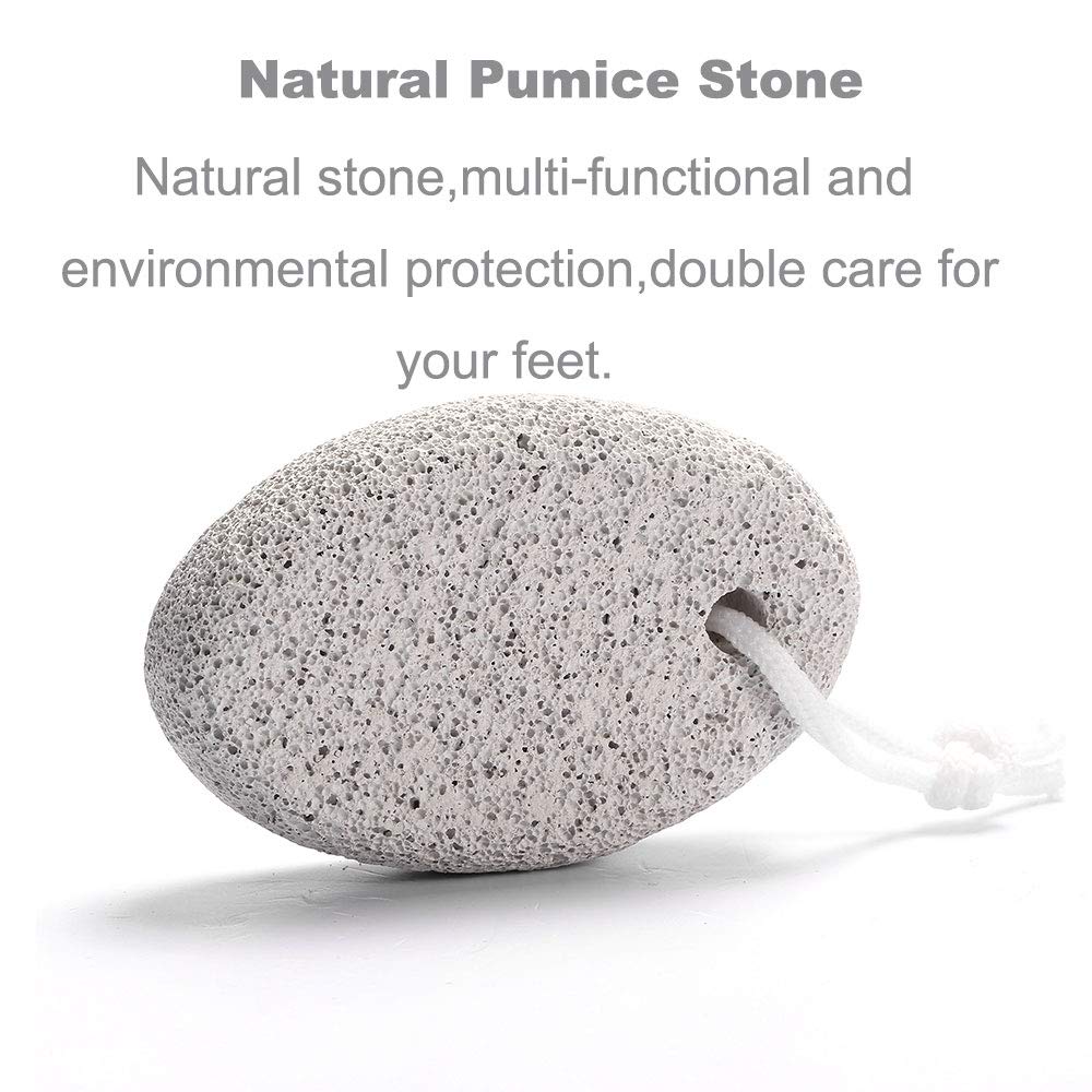 Natural Foot Pumice Stone for Feet, Borogo 2-Pack Lava Pedicure Tools Hard Skin Callus Remover for Feet and Hands - White
