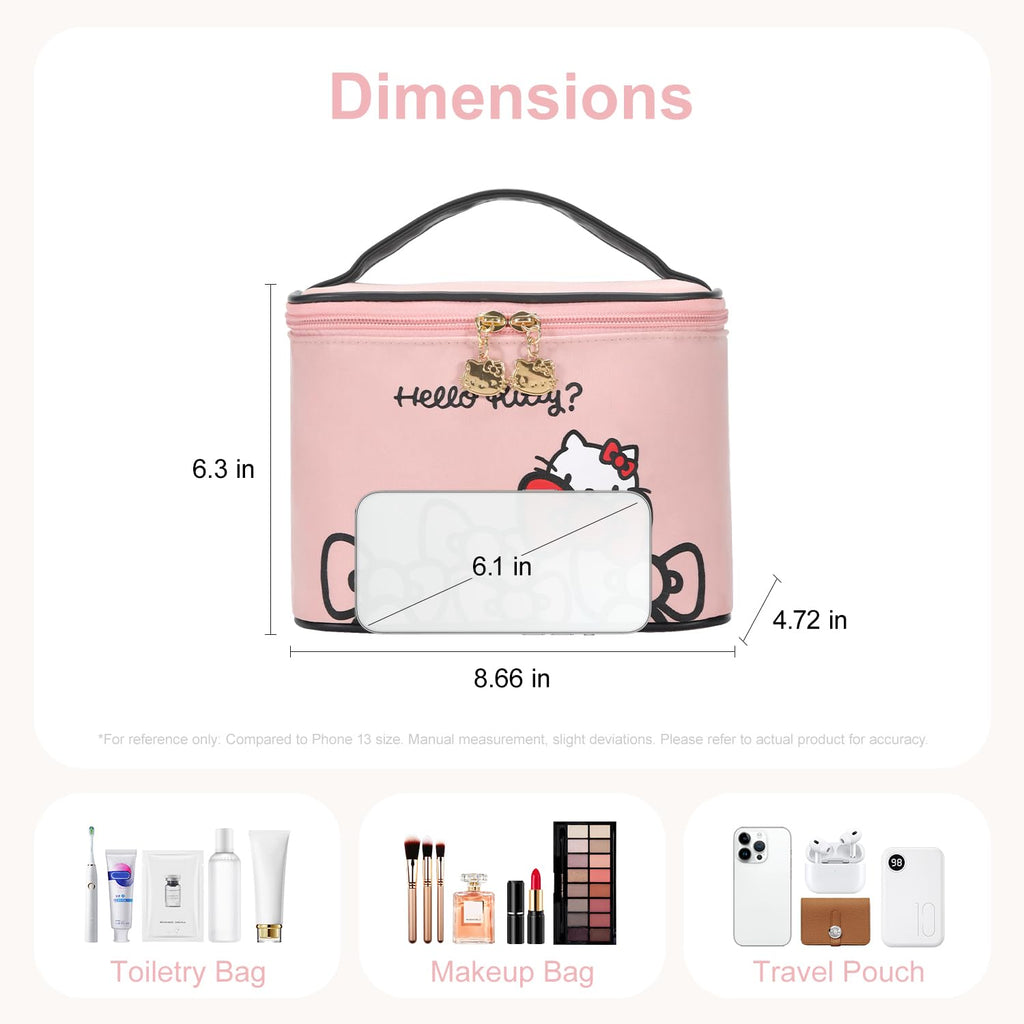Vimanllie Large Travel Makeup Bag Waterproof Cosmetic Bags,Portable Toiletry Organizer with Handle for Girl,Cute Home Storage for Women
