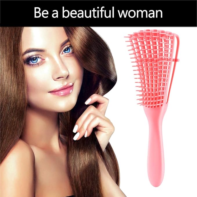 Detangling Brush for Afro America/African Hair Textured 3a to 4c Kinky Wavy/Curly/Coily/Wet/Dry/Oil/Thick/Long, Knots Detangler Scalp Massage Comb Hair Detangler for Women (2 pcs, Beige-Beige)