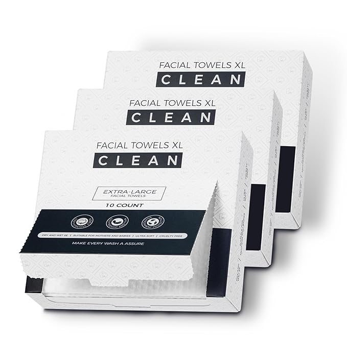Disposable Face Towels XL,3 Travel Pack Faces Towel, 7.9" x 9.4" Large Face Towelettes Disposable,100% Viscose Fiber Extra Thick Soft Dry Wipes For Sensitive Skin,Makeup Remover,Face's Wipes,30 Count