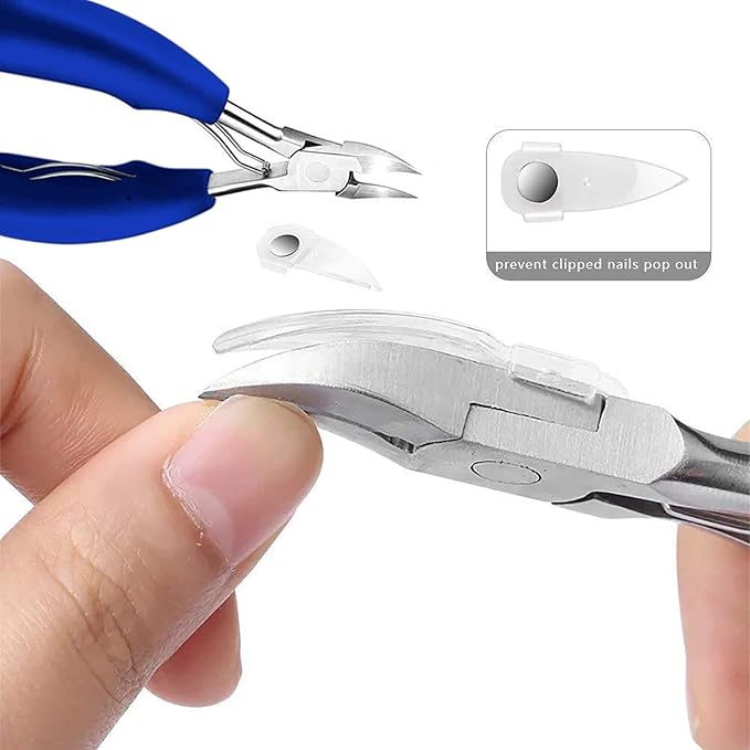 JTIEO 12PCS Toenail Clippers Heavy Duty for Thick Toenails Toe Nail Kit Ingrown Toenail Removal Kit (Blue)