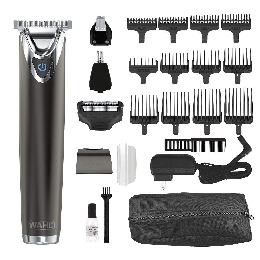 Wahl Stainless Steel Lithium Ion 2.0+ Slate Beard Trimmer for Men - Electric Shaver, Nose Ear Trimmer, Rechargeable All in One Men's Grooming Kit (Pack of 6)