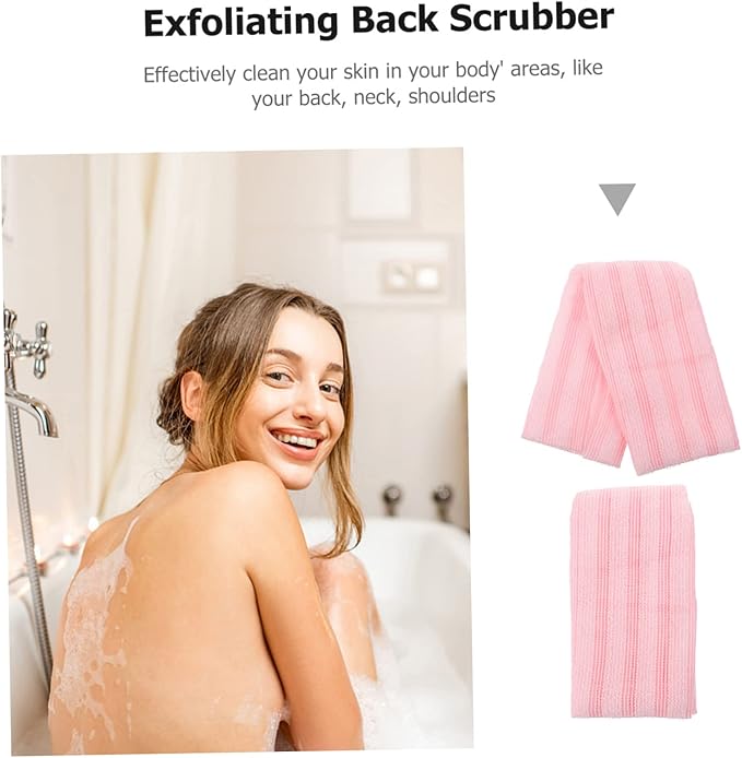 Ipetboom Portable Exfoliating Back Scrubber Strap Dual-Sided Bath Wash Cloth for Deep Cleansing and Relaxation Eco-Friendly Material Travel-Friendly Design for Home Use Go Bathing