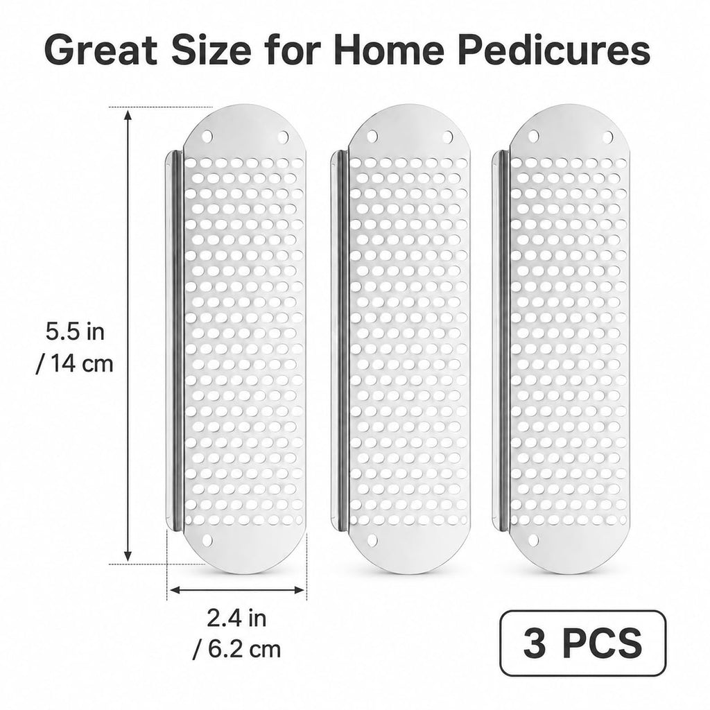 3pcs Foot File Replacement Blades, Stainless Steel File Callus Tool Corn Remover Skin Remover Foot File Tool Feet Shaver Dead Skin Convenient Foot Scraper (Silver)