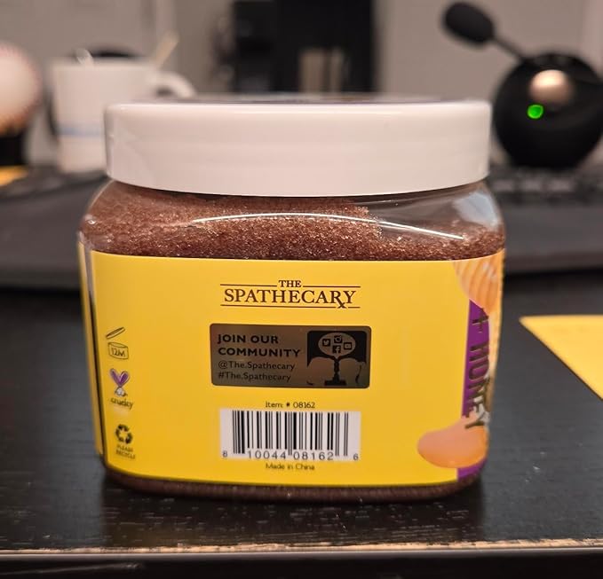 The Spathecary Brown Sugar & Honey Body Scrub - Exfoliating & Hydrating Sugar Scrub With Collagen and Dates to Help Revive, Smooth, and Soften For Radiant Skin, Body Care Exfoliator & Cleanser, 21 oz