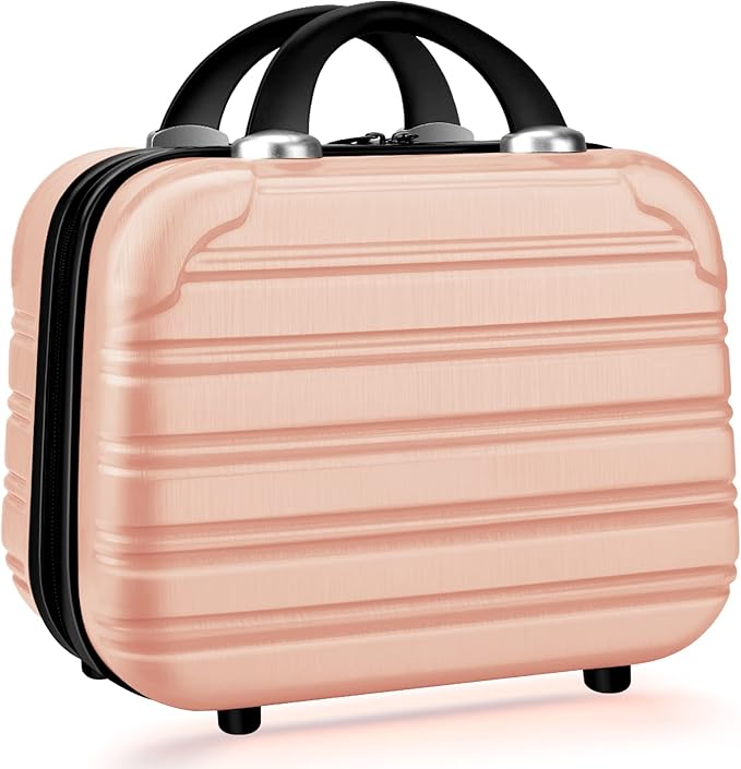 JZRTravel 14 inch Hard Shell Makeup Train Case Portable PC ABS Mini Suitcase for Organizer Cosmetics Makeup Brushes Toiletry