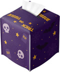 Halloween Tissue Box Cover Funny Cartoon Cute Pumpkin Bat Square PU Leather Waterproof Tissue Box Holder for Bathroom Kitchen Bedroom Vanity Countertop Night Stands
