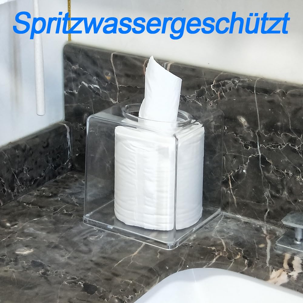 Square Clear Acrylic Tissue Box Covers, Big Bathroom Facial Napkin Box Holders, Table Clear Dryer Sheet Dispenser for Bathroom, Kitchen and Cars