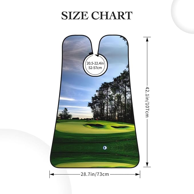 YQxwJL Golf Course And Tree Print Beard Bib Shaving Apron, Beard Hair Trimming Cape Gift For Dad
