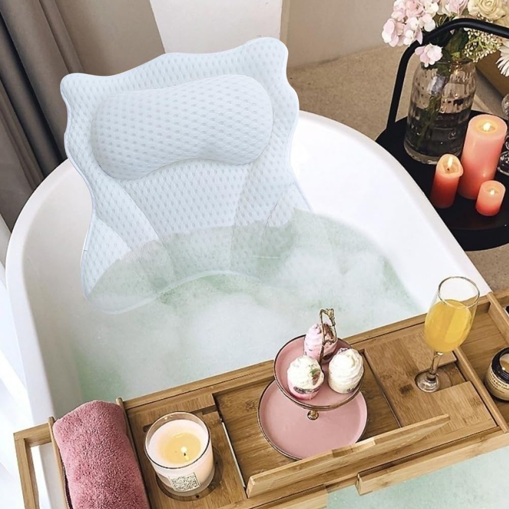 Bath Pillows for Tub,Ergonomic Bath Pillows for Tub Neck and Back Support