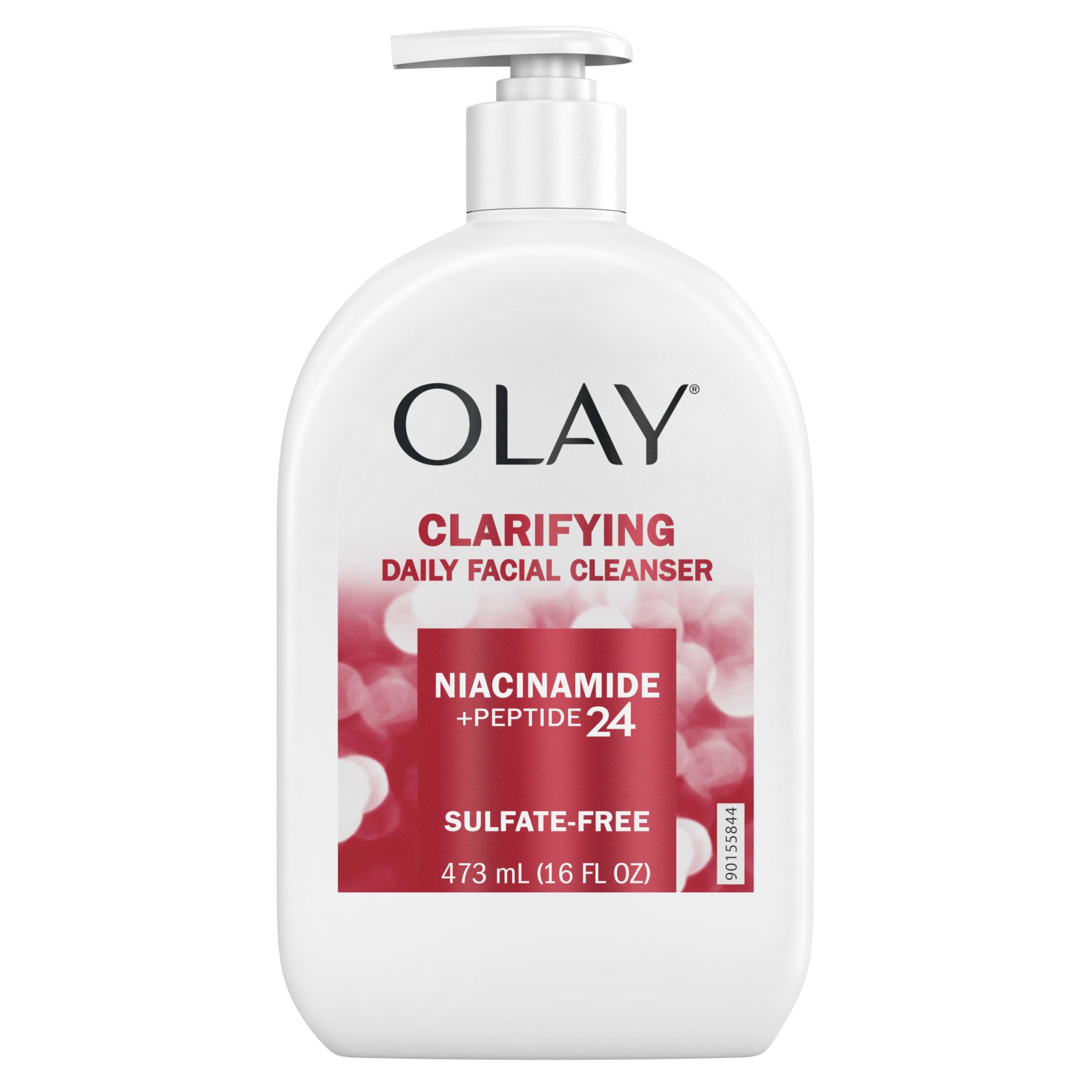 Olay Face Wash, Daily Facial Cleanser with Niacinamide, Peptides & Glycerin - Clarifying, Refreshes Skin Surface, Refines Appearance of Pores - Sulfate-Free, Paraben-Free, Oil-Free, 16 Oz
