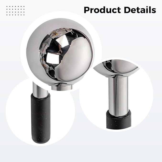 2 Pcs Face Ice Globes, Stainless Steel Cryo Sticks with Hot & Cold Therapy, 135 X 50 Mm, for Facial and Headache Relief