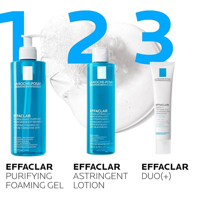 La Roche-Posay Effaclar Purifying Foaming Gel Cleanser for Oily Skin, With Zinc Pidolate To Remove Excess Oil & Shine, Alcohol Free & Oil Free, Sensitive Skin Tested
