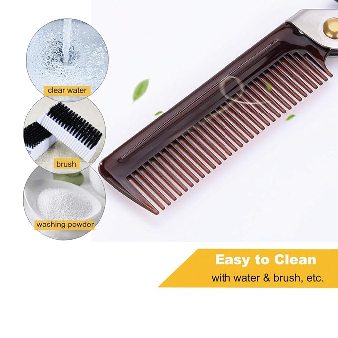 Avenoir Stainless Steel Folding Pocket Comb, Silver