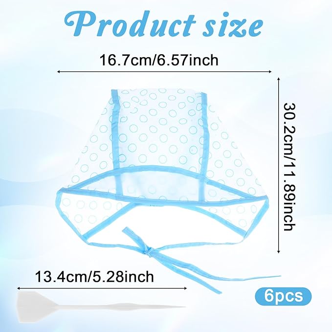 6 Pcs Hair Highlighting Caps, Hair Coloring Cap with Plastic Hooks Disposable Highlighting Dyeing Cap for Salon Hairs Dyeing Hairdressing