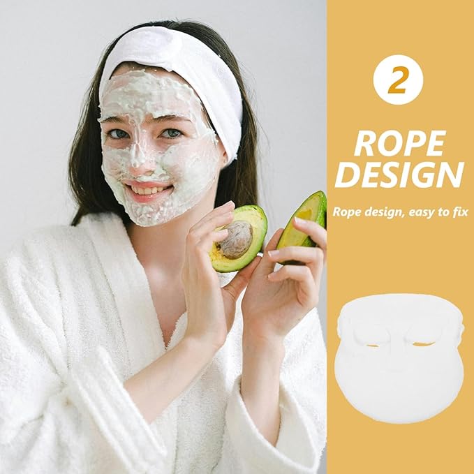 SAFIGLE Hot Compress Face Towel Mask 9.05X9.05In Thickened Double-Layer Reusable Facial Steamer Towel with Secure Fit Rope for Skin Care and Hot Cold Therapy