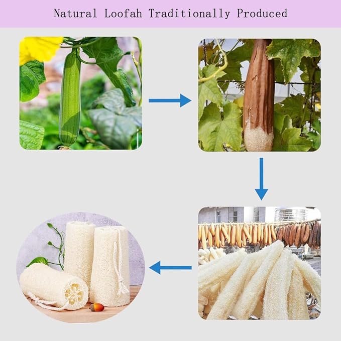 haikuluo Natural Loofah Sponge,3 Pack