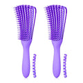 A.DASHER Hair Brush for Afro America/African Hair Textured 3a to 4c Kinky Wavy/Curly/Coily/Wet/Dry/Oil/Thick/Long Hair, Detangling Brush for Women (2 pcs, Purple-Purple)