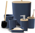 Clara Clark Bathroom Set - Christmas Bathroom Sets, Xmas Bathroom Accessories Set, 6PC Bathroom Accessory Set with Toilet Brush, Trash Can & Soap Dispenser