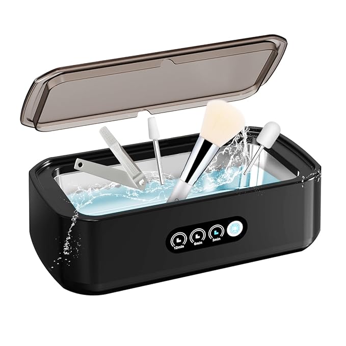 Pinkiou Nail Tool Cleaning Machine, 3 Timer Modes Nail Tool Sterilizer for Nail Drill Bits, Tweezers,Nail Art Brush, Nail Clipper, Makeup Brush, Jewelry Cleaning, Salon for Home Use, 22oz(650ML)