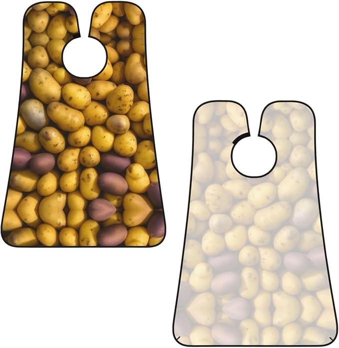 NOUZU Many Potatoes Print Beard Bib Apron For Men, Beard Hair Catcher For Men Shaving Trimming,Beard Cape Cloth