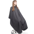 Large Hair Cutting Cape Water Resistant Salon Cape Snap Closure (Black)
