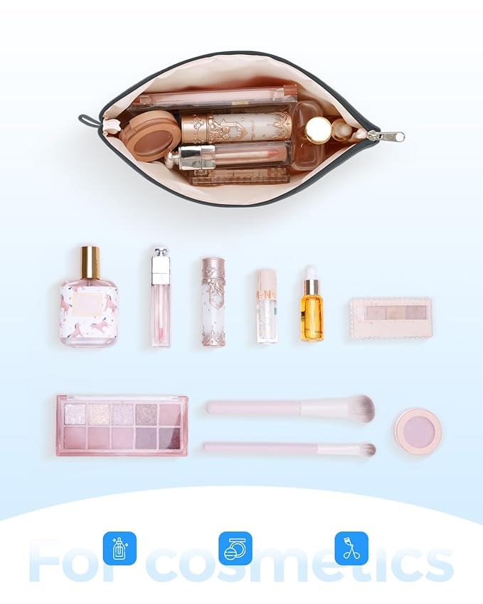 WANDF Small Makeup Bag for Purse, Small Cosmetic Bag for Women