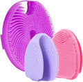 Silicone Face Scrubber with Body Scrubber for Shower Gentle Exfoliating,Soft Bristles Bath Washing Brush for Women Men-3pcs Deep Pore Cleansing Brushes Skin Care Tool for All Skin Types