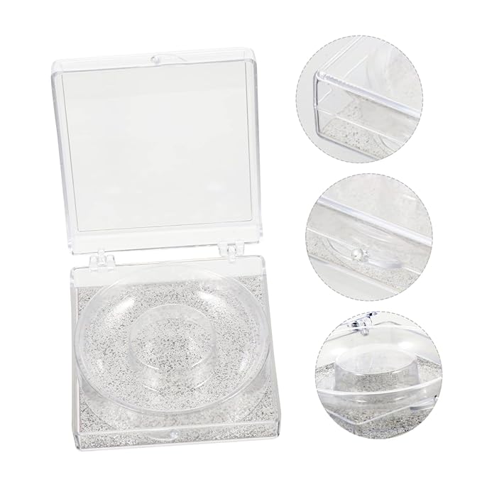 WOONEKY 6pcs Transparent False Eyelash Storage Box Compact Organizer for Packing and Travel Beauty Salons and Personal Use
