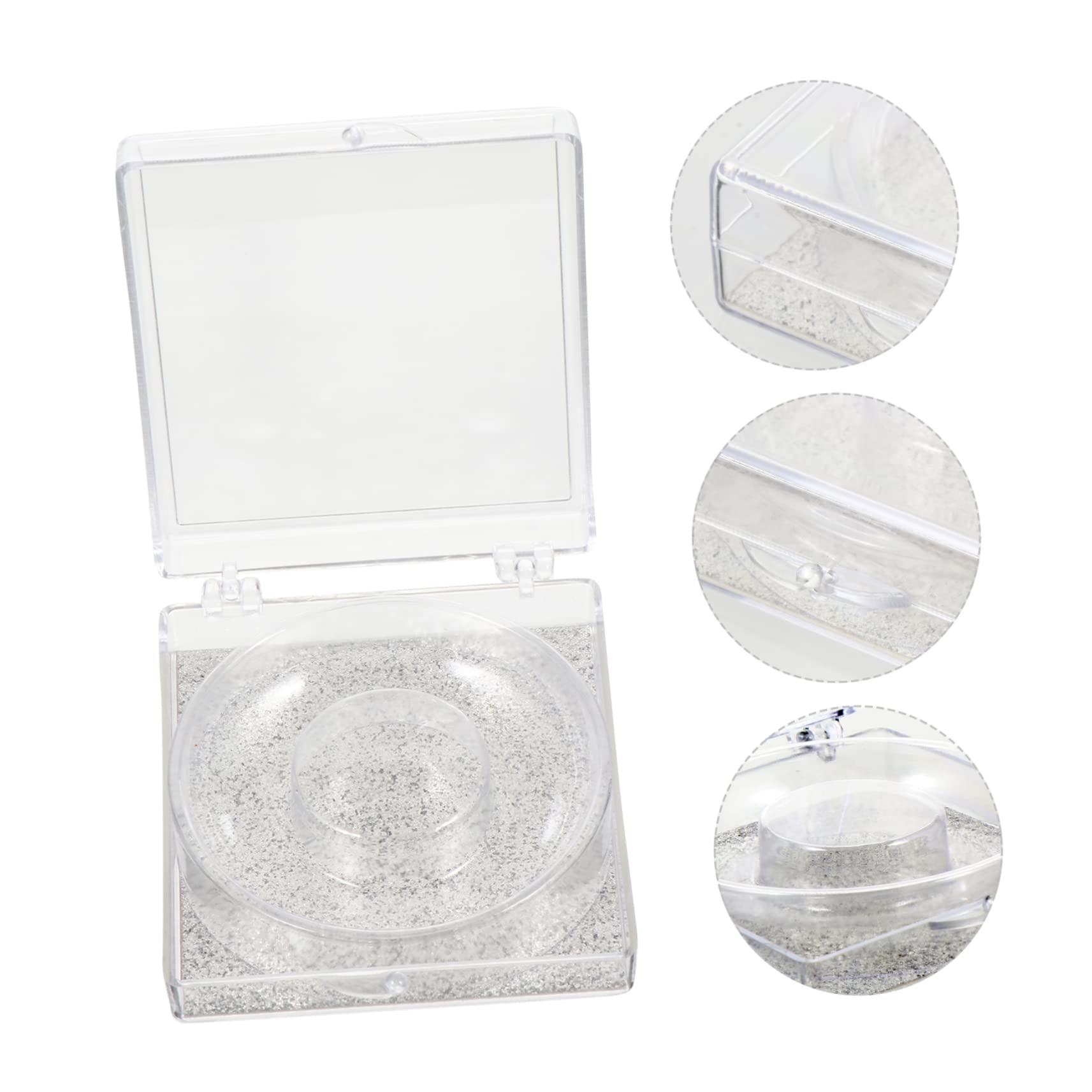 WOONEKY 6pcs Transparent False Eyelash Storage Box Compact Organizer for Packing and Travel Beauty Salons and Personal Use