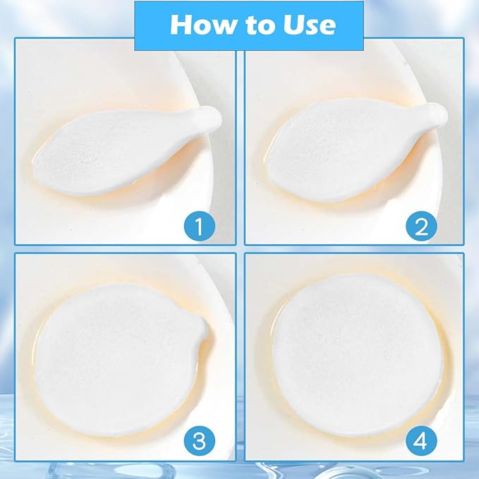 Tegelrying Facial Sponge Compressed,60 Pcs PVA Professional Makeup Removal Wash Round Face Sponges Spa Pads Exfoliating Cleansing for Women,White