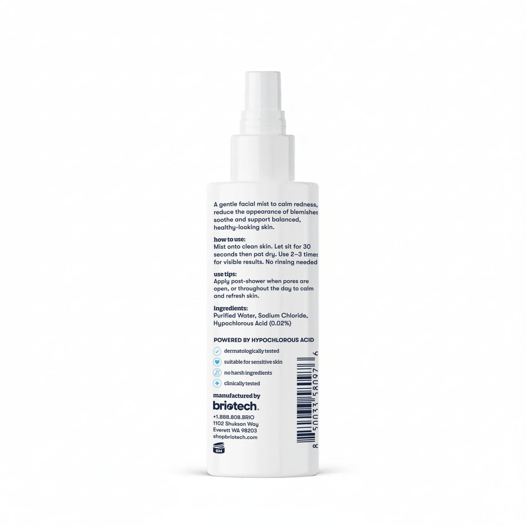 BRIOTECH Renew Toner, Hypochlorous Acid Spray, Minimize Appearance of Blemishes, Soothing Facial Mist for Sensitive Skin, Calm Redness & Bumps, Vegan, 2 fl oz Travel Size (2 Pack)