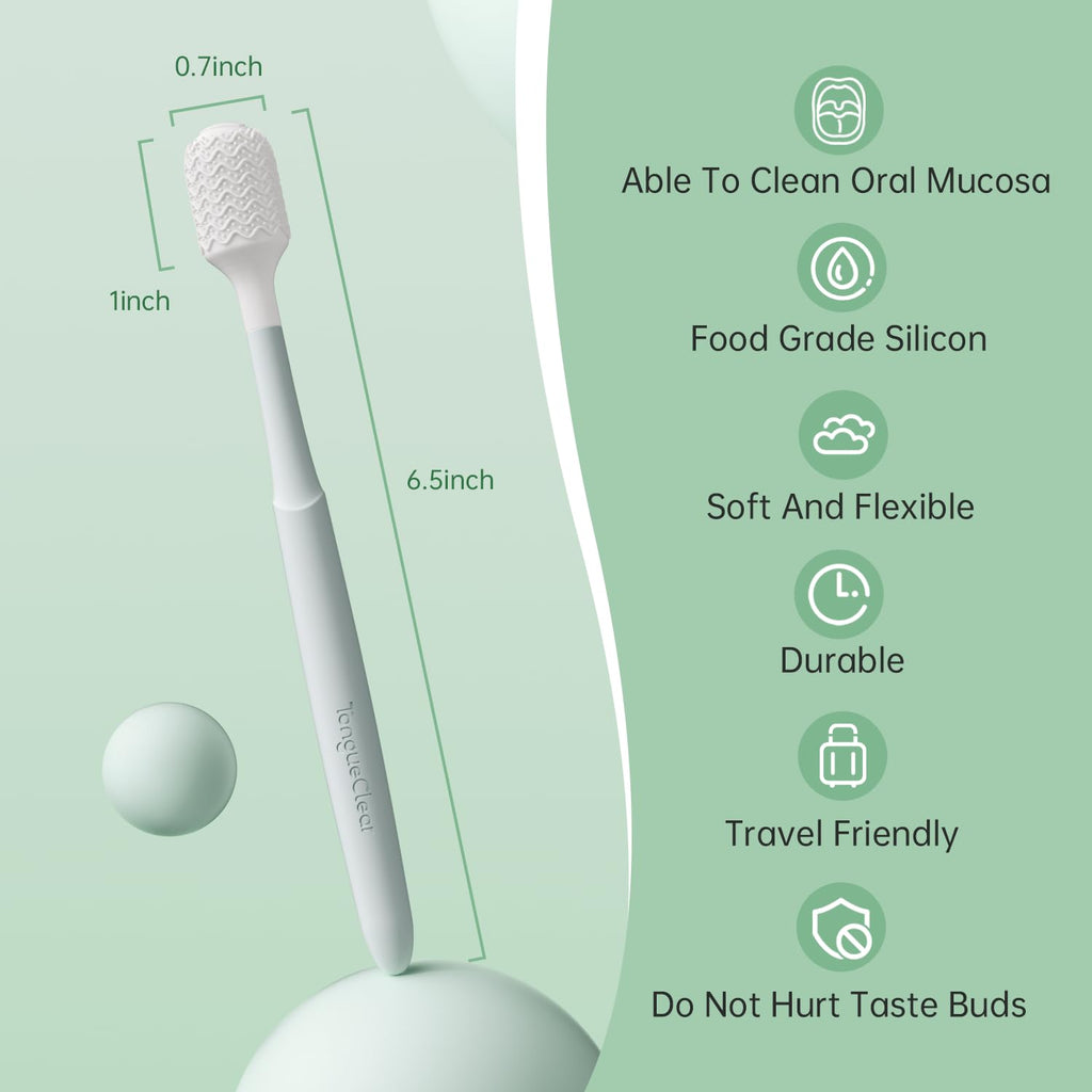 Tongueclear Oral Mucosal Cleaner|Silicon Oral Care Cleaner|Gum Massager with Air Bag(1 pc)