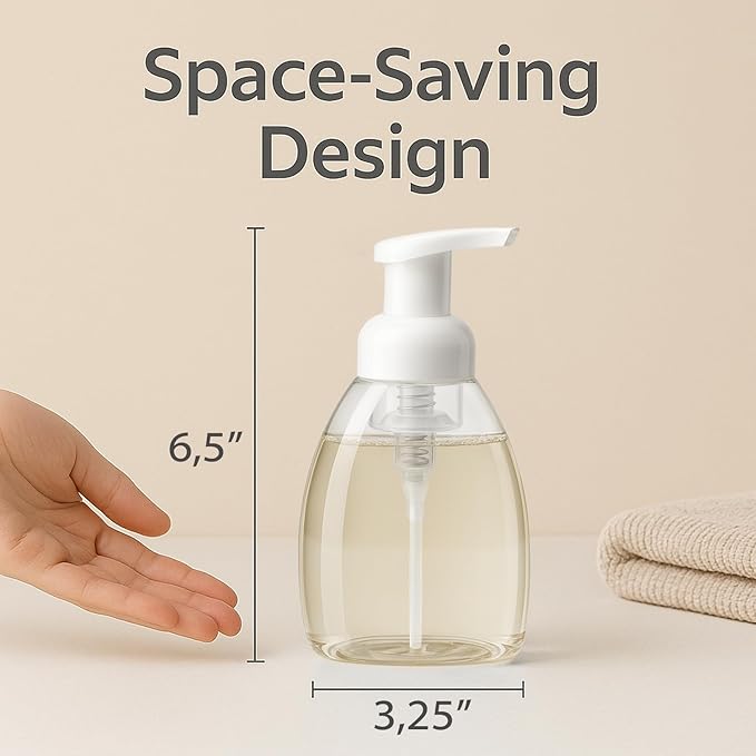 Bar5F 6pPack Foaming Soap Dispenser Pump Bottle for Dr. Bronner's Castile Liquid Soap 8.5-Ounce