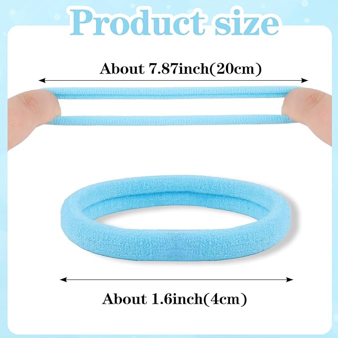 FVOLREM 100PCS Hair Ties for Women, Seamless Cotton Elastic Hair Bands No Damage, Thick Ponytail Holders for Girls, Women - Soft Hair Ties (6 Colors)