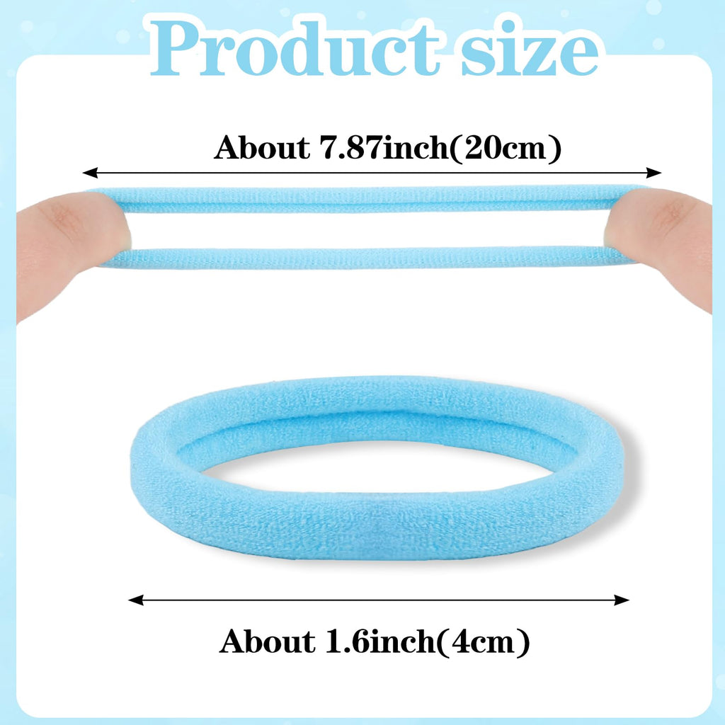FVOLREM 100PCS Hair Ties for Women, Seamless Cotton Elastic Hair Bands No Damage, Thick Ponytail Holders for Girls, Women - Soft Hair Ties (6 Colors)