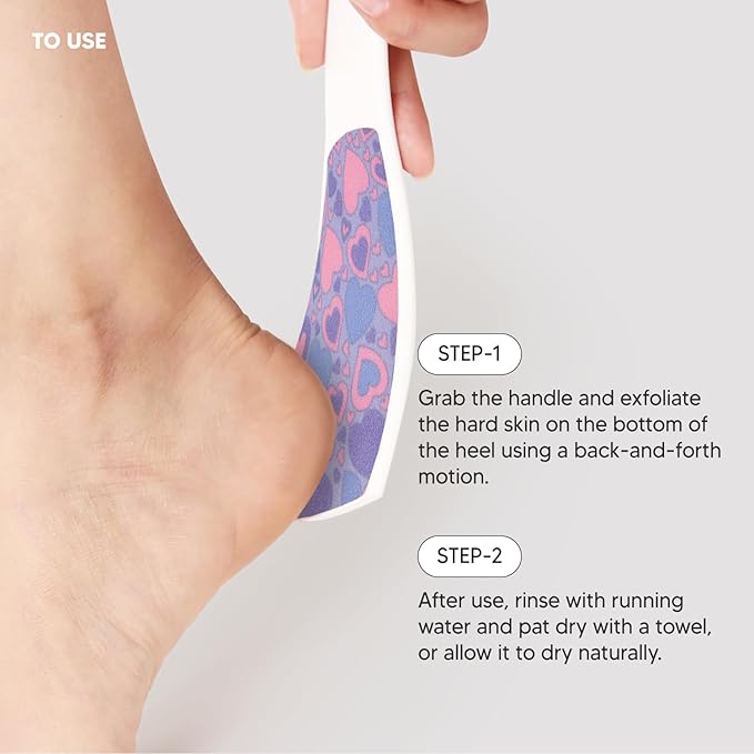 F3 Systems S-Line Emery Foot File, Colossal Double-Sided Pedicure Tool, Effective for Cracked Heel, Ergonomic Design for Easy Grip (Purple Heart)