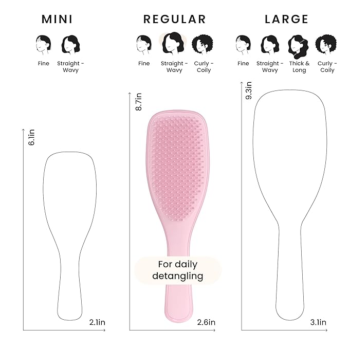 Tangle Teezer Ultimate Detangler Brush, Straight to Wavy, Millennial Pink
