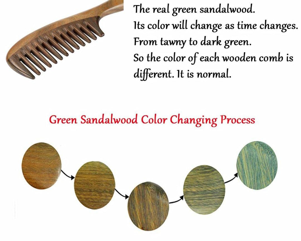 Louise Maelys 2 Pack Wooden Wide Tooth Combs For Curly Hair