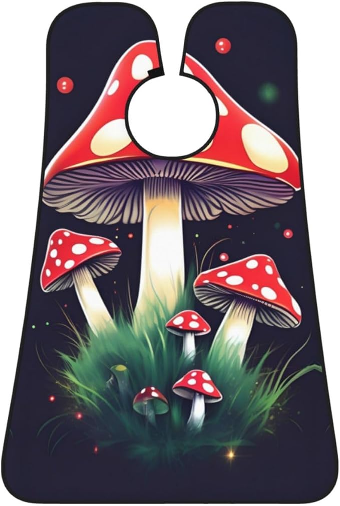Magic Mushrooms Print Beard Bib Shaving Apron, Beard Hair Trimming Cape Gift For Dad