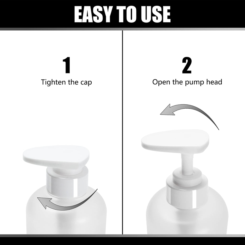 Shampoo Bottles Refillable with Pump, YACEYACE 3Pcs 16.9oz Matt Clear Empty Shampoo Dispenser, Shower Soap Dispenser, Refillable Shower Bottles with Labels, Conditioner Dispenser