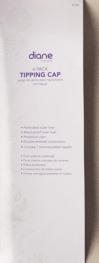 Diane Hair Frosting/Tipping Cap with Hook, Pack of 4