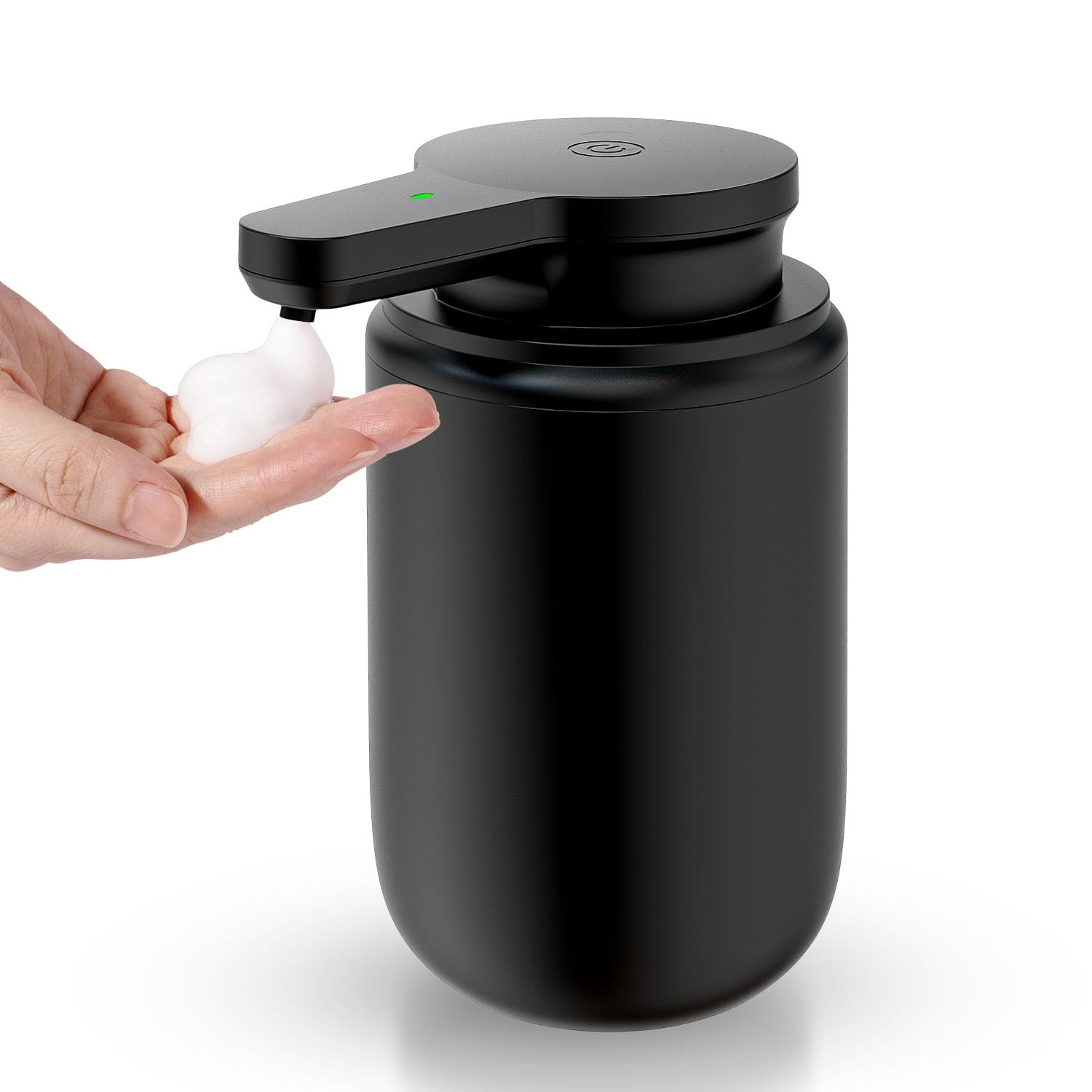 Automatic Foaming Soap Dispenser, Rechargeable Touchless Foam Hand Soap Dispenser for Bathroom, Soap Pump for Kitchen, Water-Resistant, Xmas Gift 10oz, Black