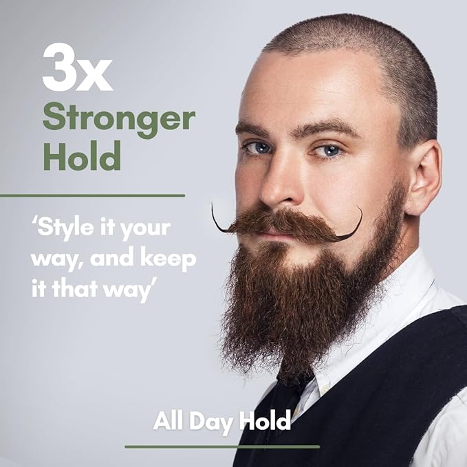 Prophet and Tools Level 3 Strong Hold Beard & Hair Wax - 24-Hour Hold for Shaping & Styling, Easy Wash Out - Includes Mustache Styling Stick
