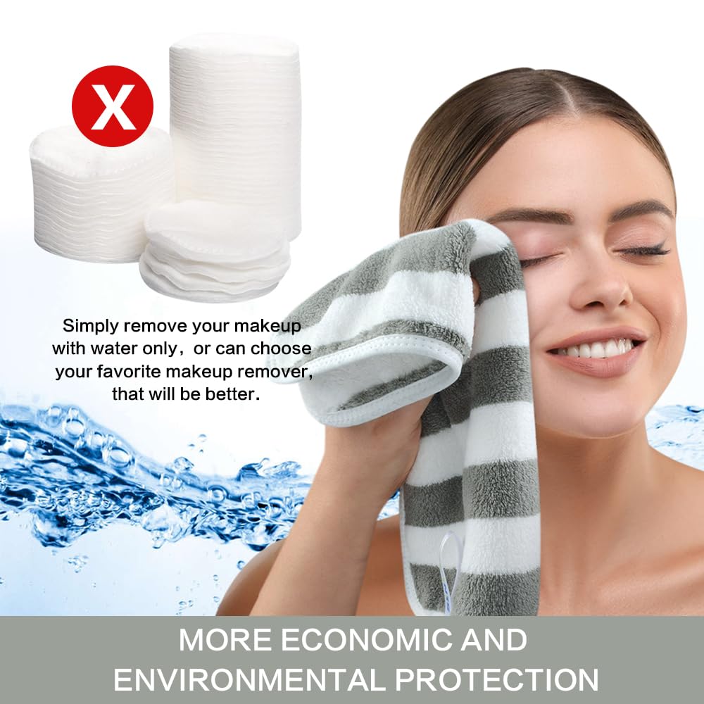 Microfiber Facial Cloths Fast Drying Washcloth 12x12inch Stripes 6 pack