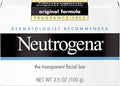 Neutrogena Original Fragrance-Free Facial Cleansing Bar with Glycerin, Pure & Transparent Gentle Face Wash Bar Soap, Free of Harsh Detergents, Dyes & Hardeners, 3.5 oz (Pack of 3)